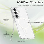 Custodia magnetica per telefono MagSafe in stile Terminator con glitter in polvere., For Samsung Galaxy S26+ 5G, For Samsung Galaxy S26 Ultra 5G, For Samsung Galaxy S26 5G