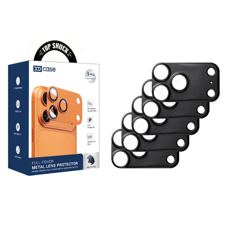 XDcase - Set di 5 protezioni cave per obiettivo fotografico in lega di titanio, For iPhone 17 Pro Max, For iPhone 17 Pro