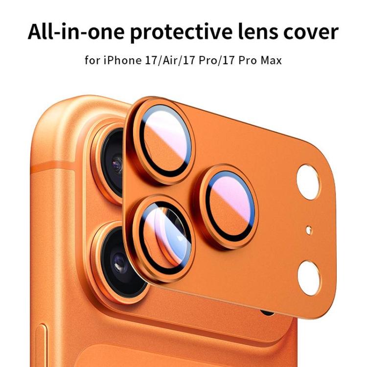 XDcase 5 pezzi Pellicola adesiva per obiettivo fotografico in metallo satinato a copertura totale, For iPhone 17
