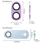 XDcase 5 pezzi Pellicola adesiva per obiettivo fotografico in metallo satinato a copertura totale, For iPhone Air