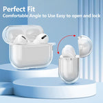 Custodia protettiva trasparente in TPU per auricolari XDcase con moschettone, For AirPods Pro 3, For AirPods 4, For AirPods Pro 2 / 1