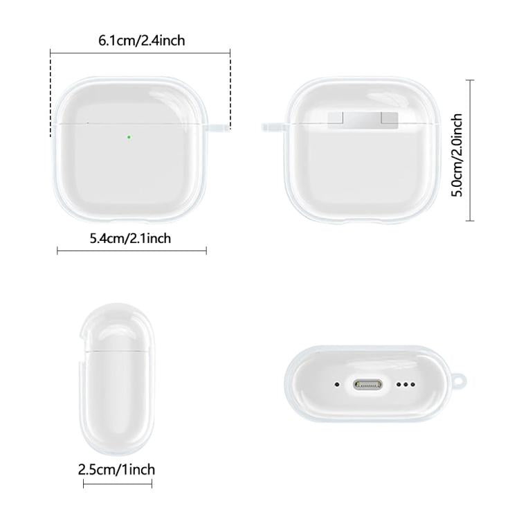 Custodia trasparente in TPU per AirPods Pro con moschettone
