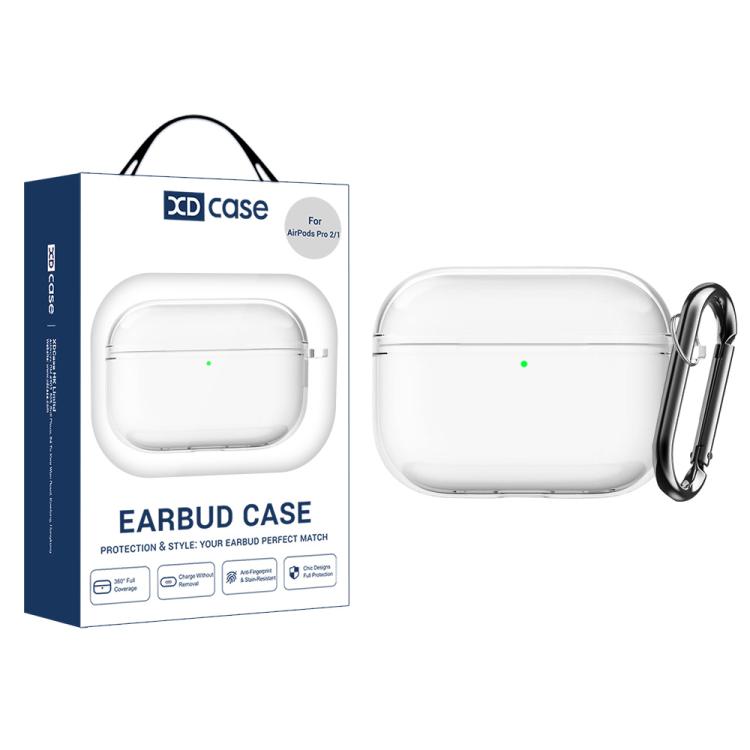 Custodia protettiva trasparente in TPU per auricolari XDcase con moschettone, For AirPods Pro 3, For AirPods 4, For AirPods Pro 2 / 1