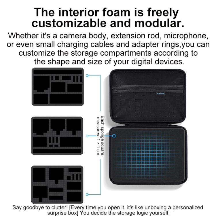 RUIGPRO Borsa multifunzione fai-da-te per dispositivi digitali, 31.5 x 23 x 7.5cm, 24 x 16.5 x 7.5cm