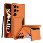 Custodia per telefono GKK ultra sottile in pelle con scomparti per carte e supporto magnetico, For Samsung Galaxy S26 Ultra 5G