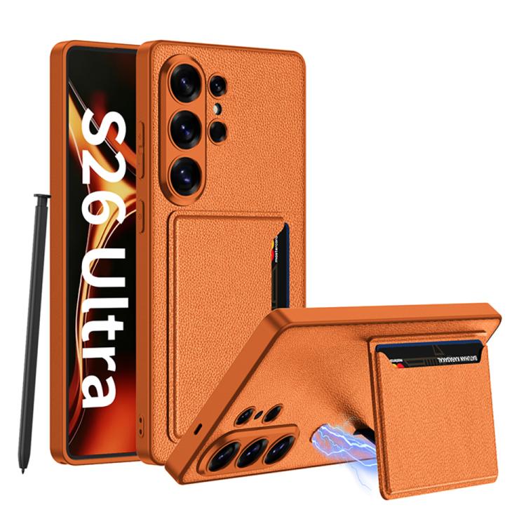 Custodia per telefono GKK ultra sottile in pelle con scomparti per carte e supporto magnetico, For Samsung Galaxy S26 Ultra 5G