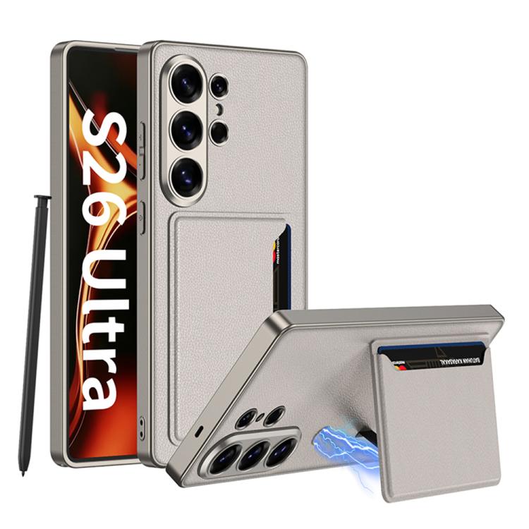 Custodia per telefono GKK ultra sottile in pelle con scomparti per carte e supporto magnetico, For Samsung Galaxy S26 Ultra 5G