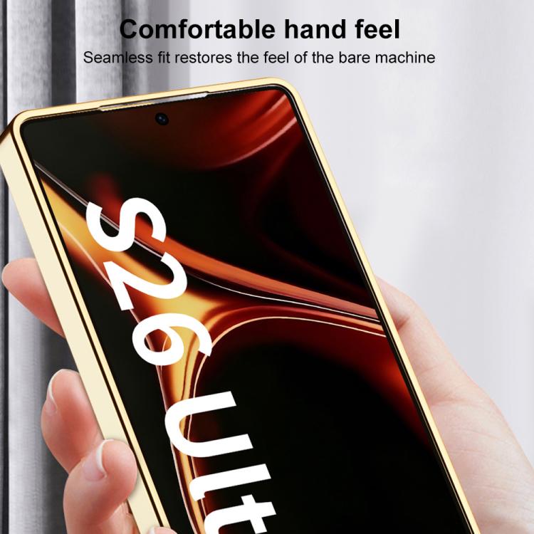 Custodia per telefono GKK in pelle con texture a rombi e placcatura in metallo., For Samsung Galaxy S26 Ultra 5G