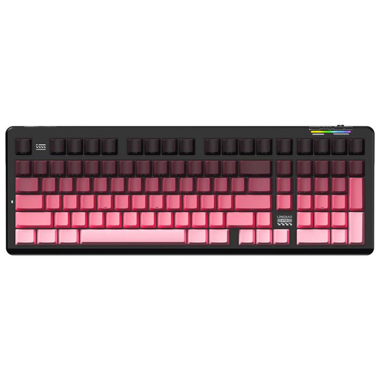 LINGBAO K98 101 Keys Triple-mode Wireless Game Keyboard, Black Pink-Flower Field Axis, Black Red-Red Rabbit Axis, White-Glazed Tile Axis, Blackberry Powder-Red Rabbit Axis Pro, Blackberry Powder-Glazed Tile Axis, White Purple-Flower Field Axis         ...