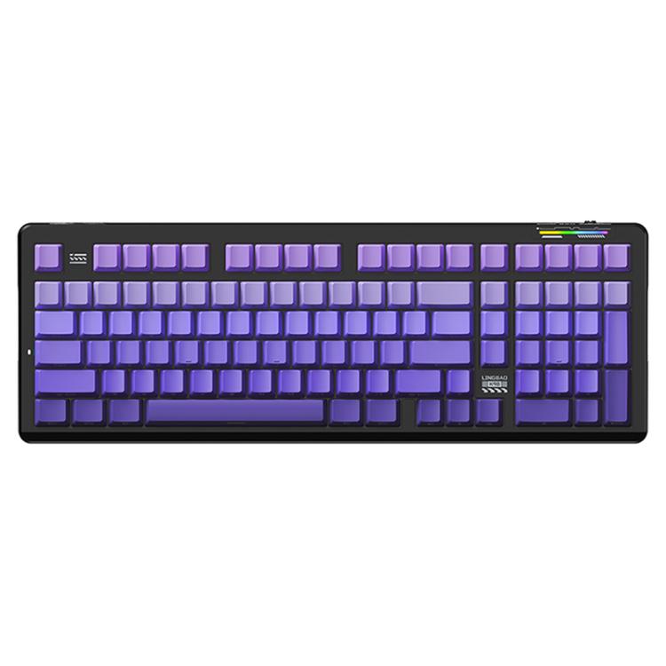 LINGBAO K98 101 Keys Triple-mode Wireless Game Keyboard, Black Pink-Flower Field Axis, Black Red-Red Rabbit Axis, White-Glazed Tile Axis, Blackberry Powder-Red Rabbit Axis Pro, Blackberry Powder-Glazed Tile Axis, White Purple-Flower Field Axis         ...