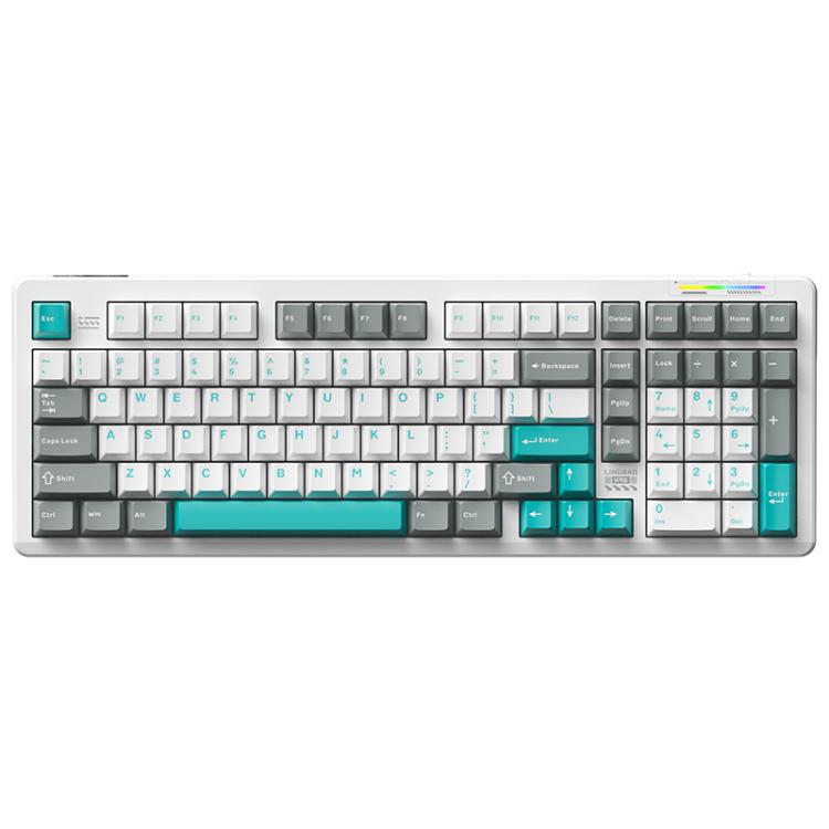 LINGBAO K98 101 Keys Triple-mode Wireless Game Keyboard, Black Pink-Flower Field Axis, Black Red-Red Rabbit Axis, White-Glazed Tile Axis, Blackberry Powder-Red Rabbit Axis Pro, Blackberry Powder-Glazed Tile Axis, White Purple-Flower Field Axis         ...