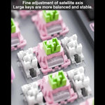 LINGBAO K98 101 Keys Triple-mode Wireless Game Keyboard, Black Pink-Flower Field Axis, Black Red-Red Rabbit Axis, White-Glazed Tile Axis, Blackberry Powder-Red Rabbit Axis Pro, Blackberry Powder-Glazed Tile Axis, White Purple-Flower Field Axis         ...