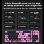 LINGBAO K98 101 Keys Triple-mode Wireless Game Keyboard, Black Pink-Flower Field Axis, Black Red-Red Rabbit Axis, White-Glazed Tile Axis, Blackberry Powder-Red Rabbit Axis Pro, Blackberry Powder-Glazed Tile Axis, White Purple-Flower Field Axis         ...
