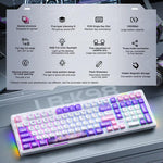 LINGBAO K98 101 Keys Triple-mode Wireless Game Keyboard, Black Pink-Flower Field Axis, Black Red-Red Rabbit Axis, White-Glazed Tile Axis, Blackberry Powder-Red Rabbit Axis Pro, Blackberry Powder-Glazed Tile Axis, White Purple-Flower Field Axis         ...