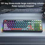 LINGBAO K98 101 Keys Triple-mode Wireless Game Keyboard, Black Pink-Flower Field Axis, Black Red-Red Rabbit Axis, White-Glazed Tile Axis, Blackberry Powder-Red Rabbit Axis Pro, Blackberry Powder-Glazed Tile Axis, White Purple-Flower Field Axis         ...