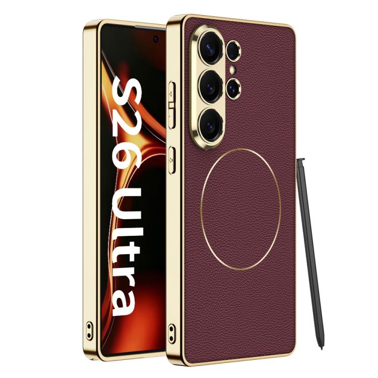 Custodia per telefono GKK in pelle galvanizzata con anello magnetico in nichel., For Samsung Galaxy S26 Ultra 5G