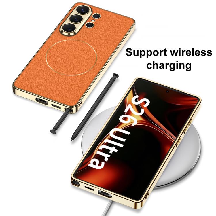 Custodia per telefono GKK in pelle galvanizzata con anello magnetico in nichel., For Samsung Galaxy S26 Ultra 5G