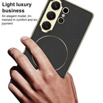 Custodia per telefono GKK in pelle galvanizzata con anello magnetico in nichel., For Samsung Galaxy S26 Ultra 5G