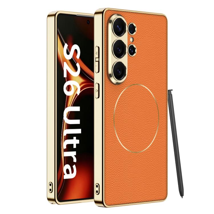 Custodia per telefono GKK in pelle galvanizzata con anello magnetico in nichel., For Samsung Galaxy S26 Ultra 5G