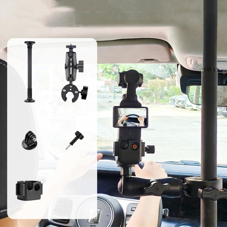Telecamera per auto con supporto regolabile e asta di prolunga, 52-81.5cm Basic, 70-121cm Extended, Basic 4 in 1 Set with Crab Clip, Extend 4 in 1 Set with Crab Clip, Basic 5 in 1 Set with Clip Pocket Frame, Extend 5 in 1 Set with Clip Pocket Frame    ...