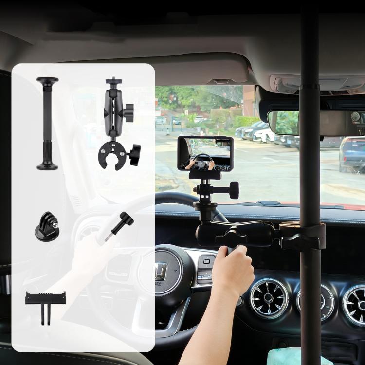 Telecamera per auto con supporto regolabile e asta di prolunga, 52-81.5cm Basic, 70-121cm Extended, Basic 4 in 1 Set with Crab Clip, Extend 4 in 1 Set with Crab Clip, Basic 5 in 1 Set with Clip Pocket Frame, Extend 5 in 1 Set with Clip Pocket Frame    ...