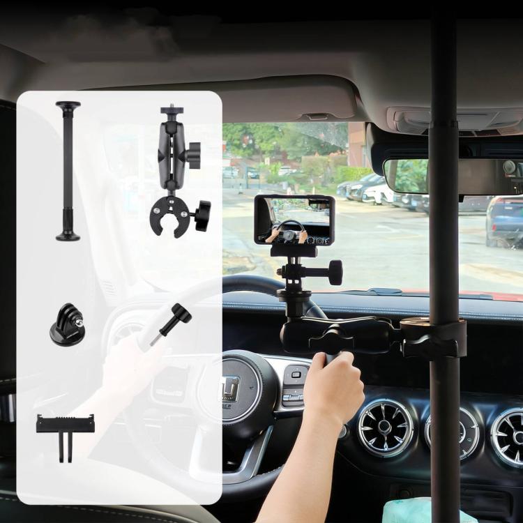Telecamera per auto con supporto regolabile e asta di prolunga, 52-81.5cm Basic, 70-121cm Extended, Basic 4 in 1 Set with Crab Clip, Extend 4 in 1 Set with Crab Clip, Basic 5 in 1 Set with Clip Pocket Frame, Extend 5 in 1 Set with Clip Pocket Frame    ...