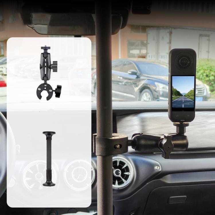 Telecamera per auto con supporto regolabile e asta di prolunga, 52-81.5cm Basic, 70-121cm Extended, Basic 4 in 1 Set with Crab Clip, Extend 4 in 1 Set with Crab Clip, Basic 5 in 1 Set with Clip Pocket Frame, Extend 5 in 1 Set with Clip Pocket Frame    ...