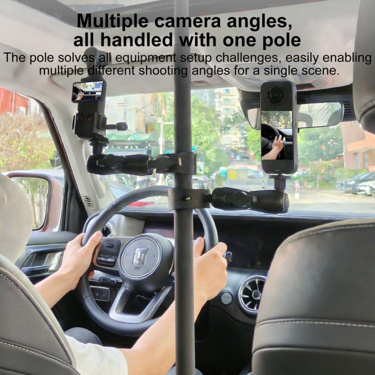 Telecamera per auto con supporto regolabile e asta di prolunga, 52-81.5cm Basic, 70-121cm Extended, Basic 4 in 1 Set with Crab Clip, Extend 4 in 1 Set with Crab Clip, Basic 5 in 1 Set with Clip Pocket Frame, Extend 5 in 1 Set with Clip Pocket Frame    ...