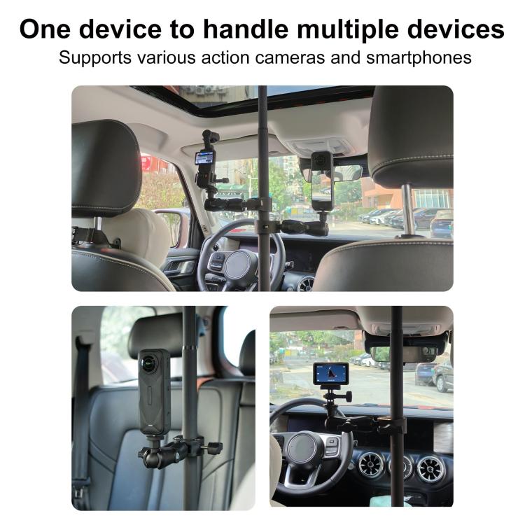 Telecamera per auto con supporto regolabile e asta di prolunga, 52-81.5cm Basic, 70-121cm Extended, Basic 4 in 1 Set with Crab Clip, Extend 4 in 1 Set with Crab Clip, Basic 5 in 1 Set with Clip Pocket Frame, Extend 5 in 1 Set with Clip Pocket Frame    ...