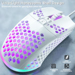 SOLAKAKA SM900 Honeycomb Hollow RGB Light Wired Gaming Mouse, SM900