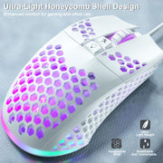 SOLAKAKA SM900 Honeycomb Hollow RGB Light Wired Gaming Mouse, SM900