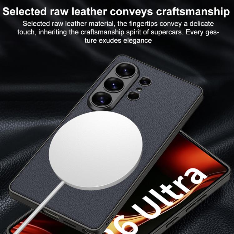 Custodia magnetica per telefono GKK in similpelle effetto pelle con finitura metallizzata., For Samsung Galaxy S26 Ultra 5G