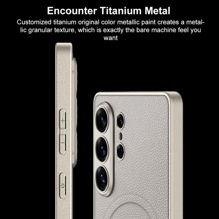 Custodia magnetica per telefono GKK in similpelle effetto pelle con finitura metallizzata., For Samsung Galaxy S26 Ultra 5G