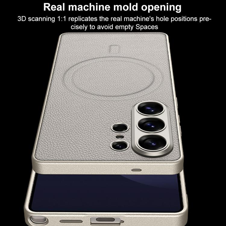 Custodia magnetica per telefono GKK in similpelle effetto pelle con finitura metallizzata., For Samsung Galaxy S26 Ultra 5G