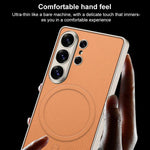 Custodia magnetica per telefono GKK in similpelle effetto pelle con finitura metallizzata., For Samsung Galaxy S26 Ultra 5G