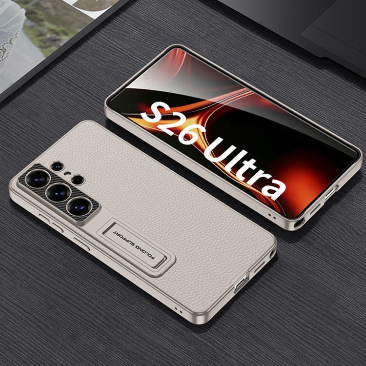 Custodia per telefono GKK in pelle con regolatore meccanico per ingranaggi., For Samsung Galaxy S26 Ultra 5G