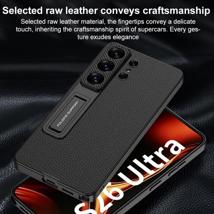 Custodia per telefono GKK in pelle con regolatore meccanico per ingranaggi., For Samsung Galaxy S26 Ultra 5G