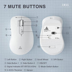 SOLAKAKA SM66 4200DPI 2.4GHz + BT Dual-mode Wireless Mouse, SM66