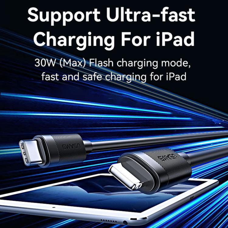 Cavo dati USAMS SJ781 U94 da USB-C / Type-C a 8 pin con ricarica rapida PD30W, 1m