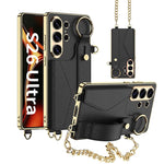 Custodia per telefono GKK in pelle placcata con porta carte e cinturino, copertura completa., For Samsung Galaxy S26 Ultra 5G