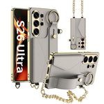 Custodia per telefono GKK in pelle placcata con porta carte e cinturino, copertura completa., For Samsung Galaxy S26 Ultra 5G