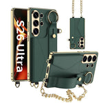 Custodia per telefono GKK in pelle placcata con porta carte e cinturino, copertura completa., For Samsung Galaxy S26 Ultra 5G