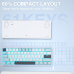 SOLAKAKA SK961 Tri-mode RGB 61 Keys Wireless Mechanical Keyboard, Red Axis