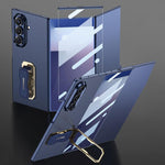 Custodia per telefono GKK con cinturino da polso ultra sottile integrato e supporto girevole a copertura totale., For Samsung Galaxy Z TriFold