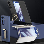 Custodia per telefono GKK con cinturino da polso ultra sottile integrato e supporto girevole a copertura totale., For Samsung Galaxy Z TriFold