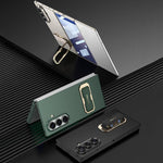 Custodia per telefono GKK con cinturino da polso ultra sottile integrato e supporto girevole a copertura totale., For Samsung Galaxy Z TriFold