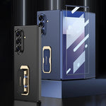 Custodia per telefono GKK con cinturino da polso ultra sottile integrato e supporto girevole a copertura totale., For Samsung Galaxy Z TriFold