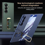 Custodia per telefono GKK con cinturino da polso ultra sottile integrato e supporto girevole a copertura totale., For Samsung Galaxy Z TriFold