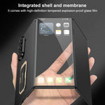 Custodia per telefono GKK con cinturino da polso ultra sottile integrato e supporto girevole a copertura totale., For Samsung Galaxy Z TriFold