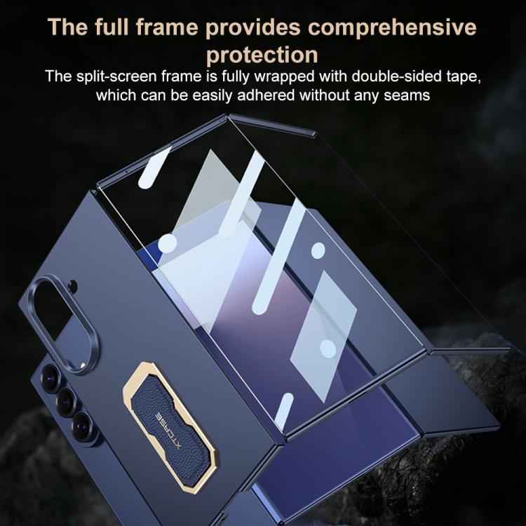 Custodia per telefono GKK con cinturino da polso ultra sottile integrato e supporto girevole a copertura totale., For Samsung Galaxy Z TriFold